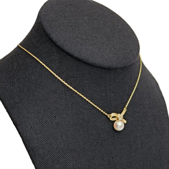 14K Gold Womens 1ct Diamond Solitaire Pearl Pendant Necklace 14 K Silver Jewelry - Picture 4 of 7